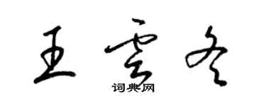 梁錦英王雲冬草書個性簽名怎么寫
