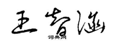 曾慶福王智涵草書個性簽名怎么寫