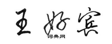 駱恆光王好賓行書個性簽名怎么寫