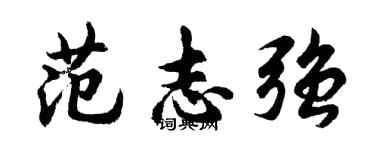 胡問遂范志強行書個性簽名怎么寫