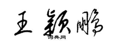 梁錦英王穎鵬草書個性簽名怎么寫