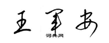 梁錦英王軍安草書個性簽名怎么寫