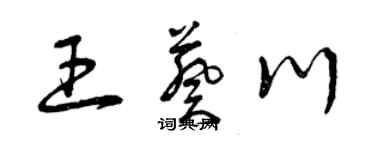 曾慶福王葵川草書個性簽名怎么寫