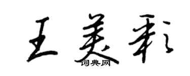 王正良王美彩行書個性簽名怎么寫