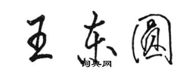 駱恆光王東圓行書個性簽名怎么寫