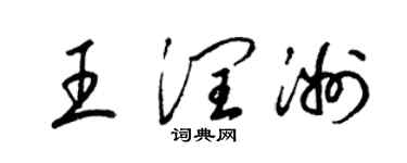 梁錦英王潤洲草書個性簽名怎么寫