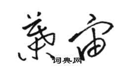 駱恆光葉宙草書個性簽名怎么寫