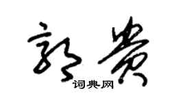 朱錫榮郭貴草書個性簽名怎么寫