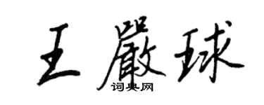王正良王嚴球行書個性簽名怎么寫