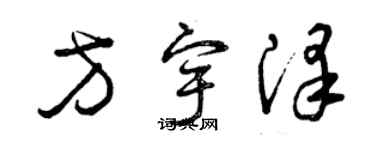 曾慶福方宇澤草書個性簽名怎么寫