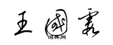 梁錦英王國霞草書個性簽名怎么寫