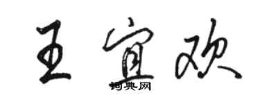 駱恆光王宜歡行書個性簽名怎么寫