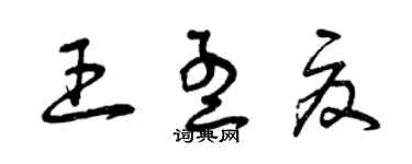 曾慶福王孟夏草書個性簽名怎么寫