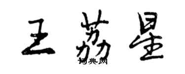 曾慶福王荔星行書個性簽名怎么寫