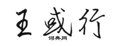 駱恆光王或行行書個性簽名怎么寫