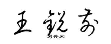 梁錦英王銳前草書個性簽名怎么寫