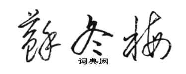 駱恆光蘇冬梅草書個性簽名怎么寫