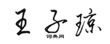 駱恆光王子瓊行書個性簽名怎么寫