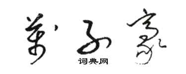 駱恆光萬子豪草書個性簽名怎么寫
