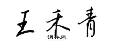 王正良王禾青行書個性簽名怎么寫