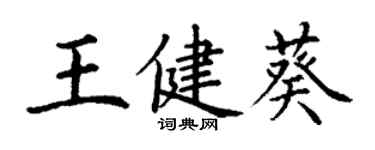 丁謙王健葵楷書個性簽名怎么寫