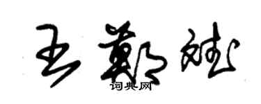 朱錫榮王鄭斌草書個性簽名怎么寫