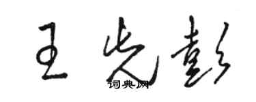 駱恆光王先彭草書個性簽名怎么寫