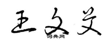 曾慶福王文艾草書個性簽名怎么寫