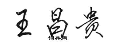 駱恆光王昌貴行書個性簽名怎么寫