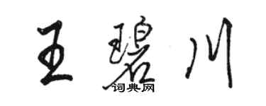 駱恆光王碧川行書個性簽名怎么寫