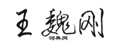 駱恆光王魏剛行書個性簽名怎么寫
